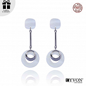 Obrázok produktu Elegantné náušnice, strieborná, biela