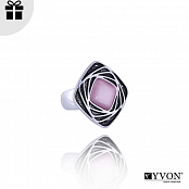 Obrázok produktu Elegantný prsteň s mačacím okom, ružová, strieborná